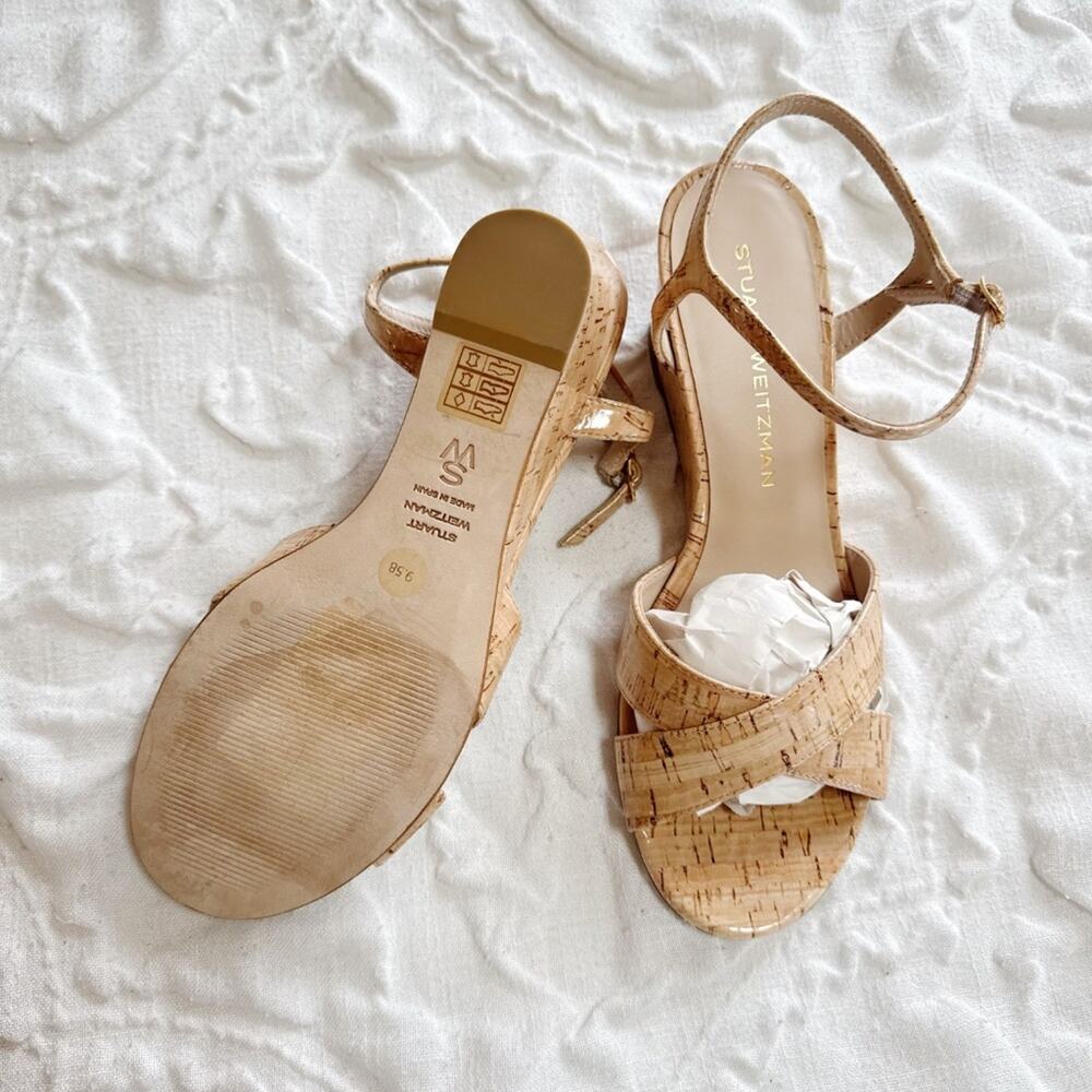 Stuart Weitzman Dayna Ankle Strap Wedge Sandal Size 9.5 - Picture 9 of 9